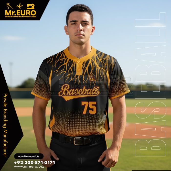 Sublimation 2 Button Baseball Jersey