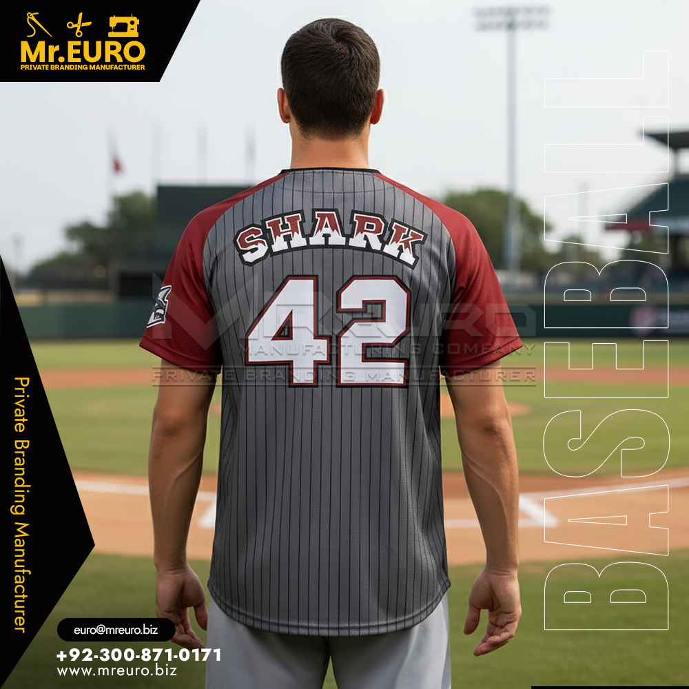 Red 2-Button Baseball Jersey Custom Sublimated Wear - Image 2