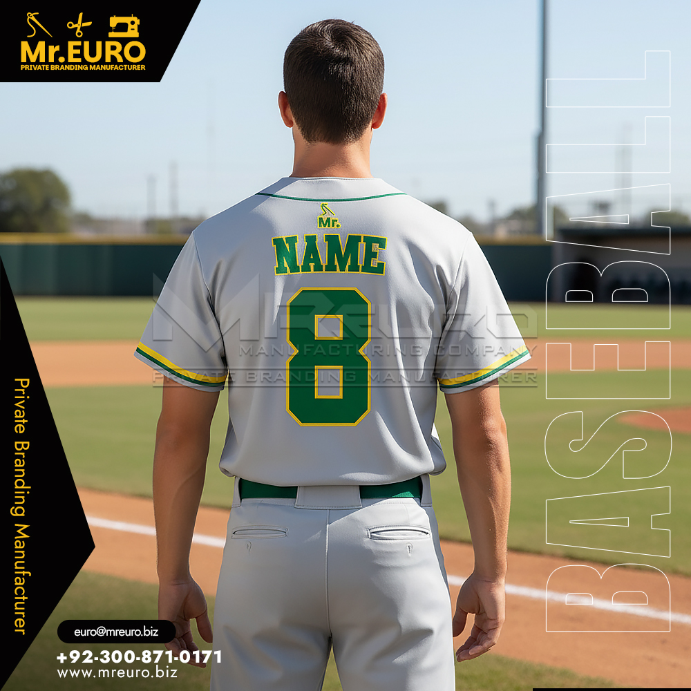 Gray Full Button Baseball Jersey Custom Team Wear - Image 2