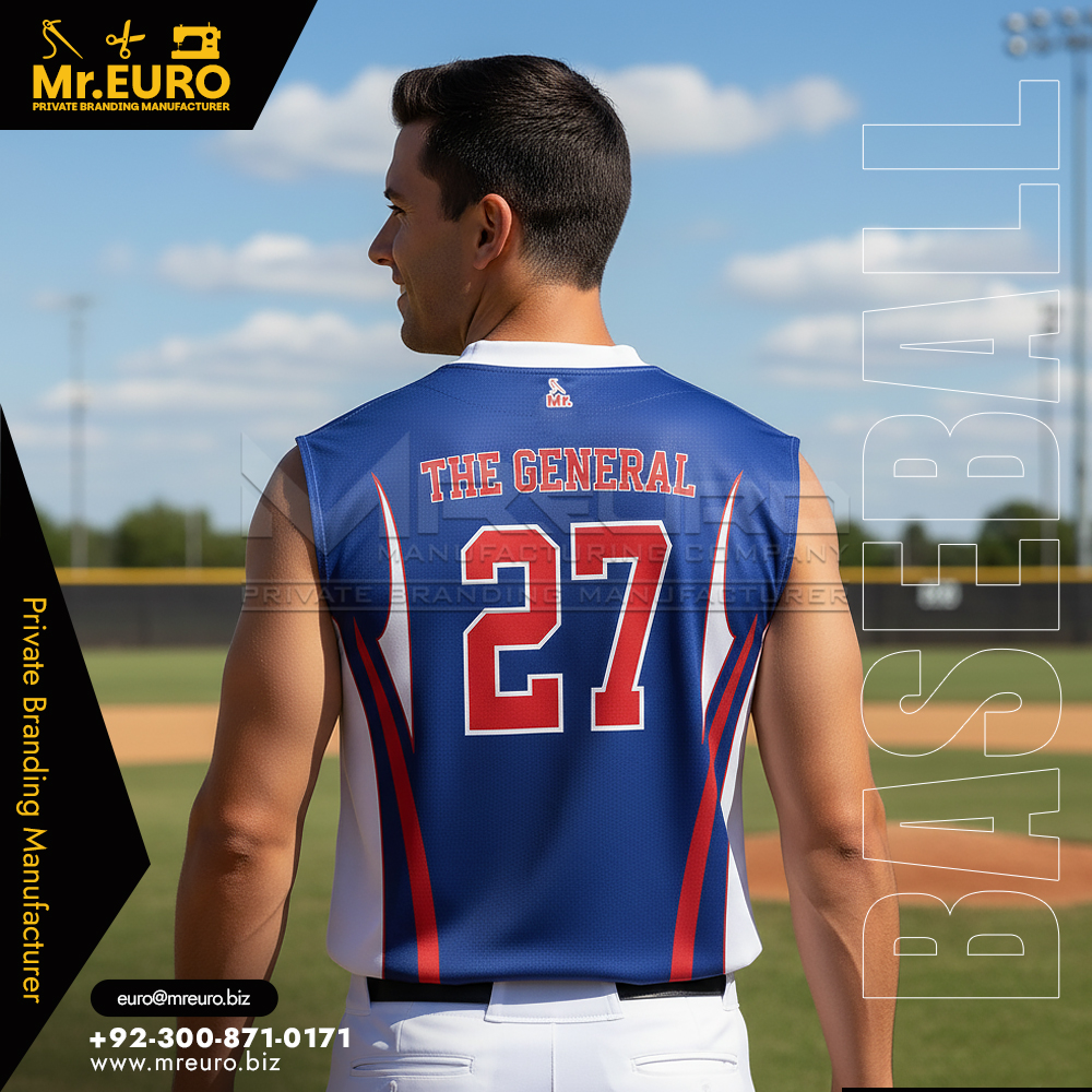 Custom Baseball 2-Button Sleeveless Jersey - Image 2