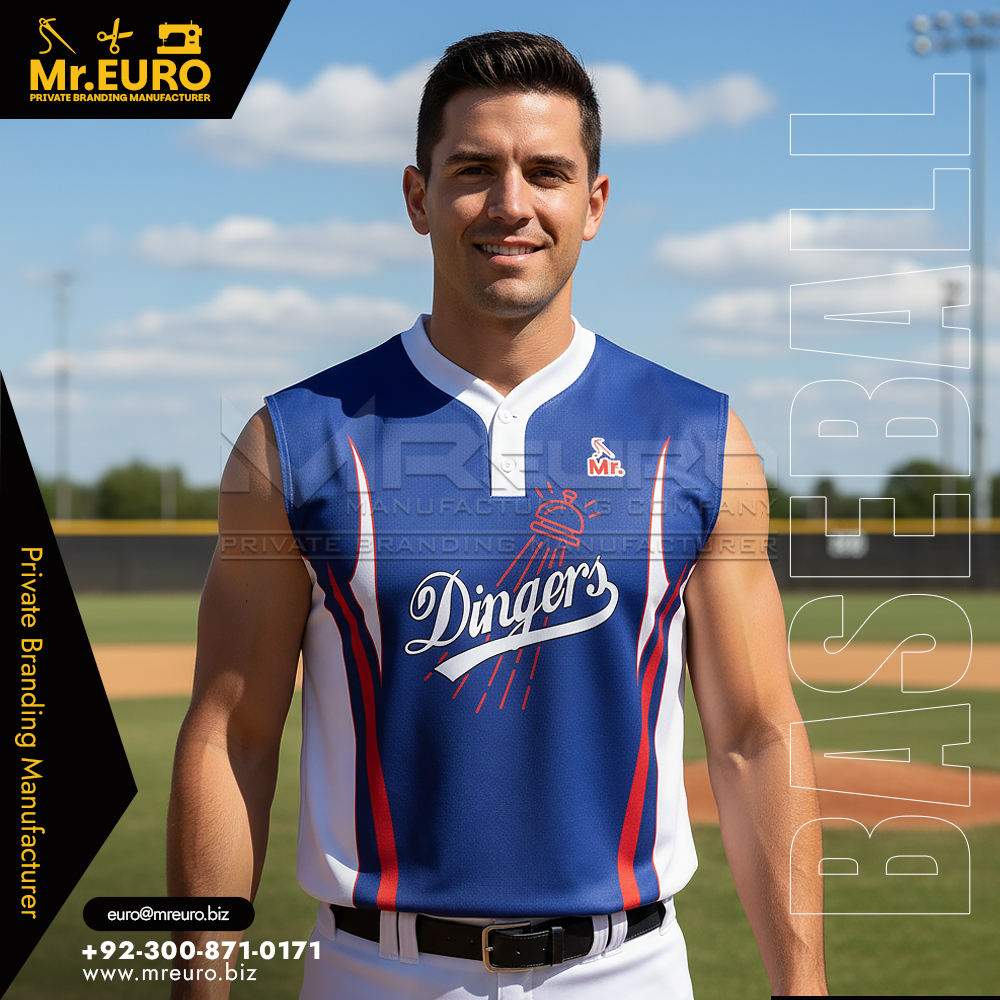 Custom Baseball 2-Button Sleeveless Jersey