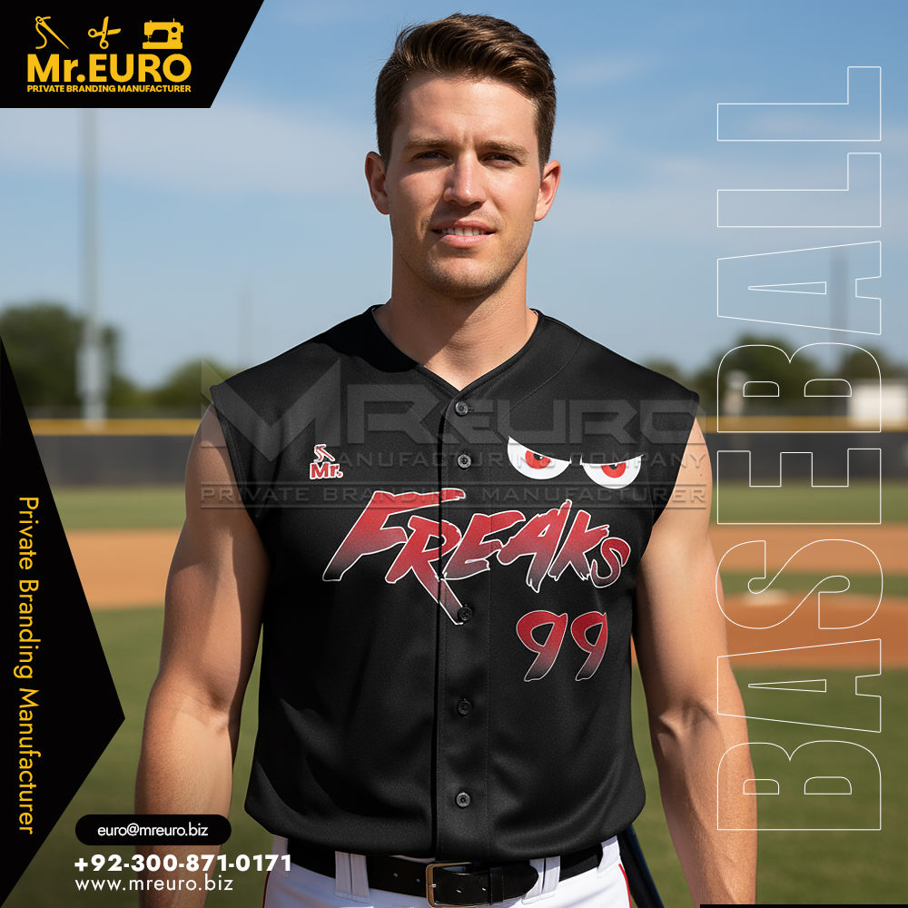 Men's Baseball Sleeveless Full Button Jersey Design