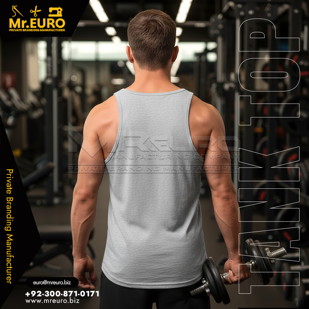 Workout Grey Printed Gym Tank Top - Image 2