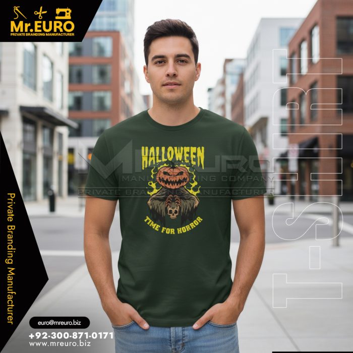 Green Graphic Printed Cotton T-Shirt