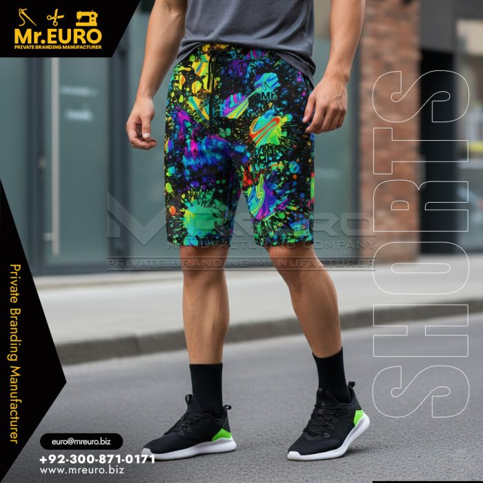 Men's Multicolor Printed Sports Shorts For Training
