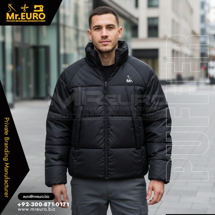 Black Winter Warm Casual Puffer Jacket for Men