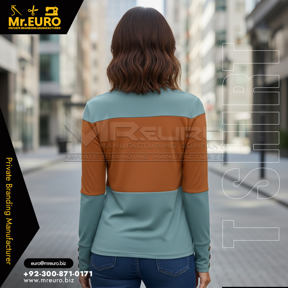 Stylish Women Long Sleeve V Neck T Shirt - Image 2