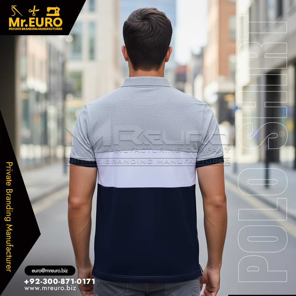 Two Tone Casual Cotton Polo Shirt Smart Style - Image 2