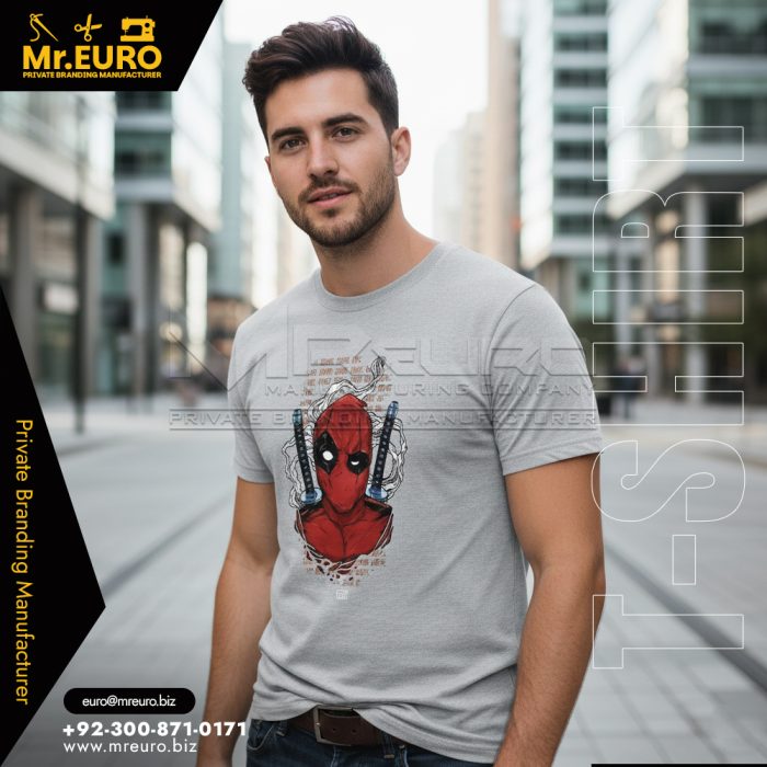 Grey Printed Cotton Casual T-Shirt for Daily Wear