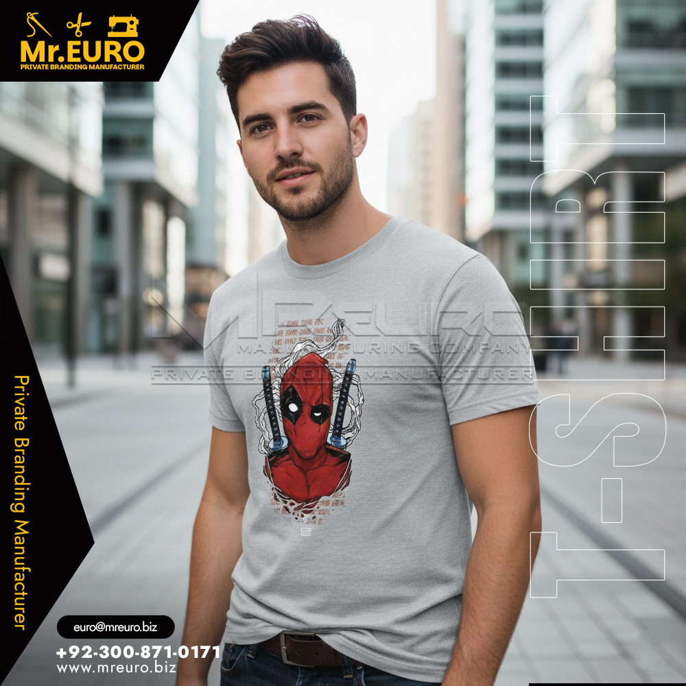 Grey Printed Cotton Casual T-Shirt for Daily Wear