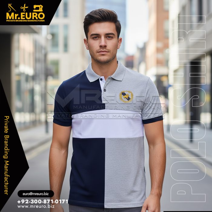 Two Tone Casual Cotton Polo Shirt Smart Style