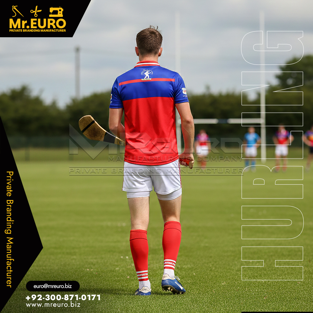 Red Blue Hurling Sublimation Match Uniform - Image 2