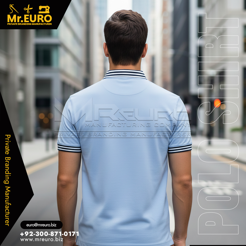 Light Blue Casual Polo Shirt for Summer Days - Image 2