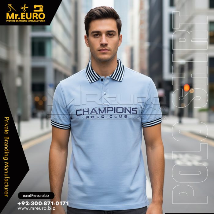 Light Blue Casual Polo Shirt for Summer Days
