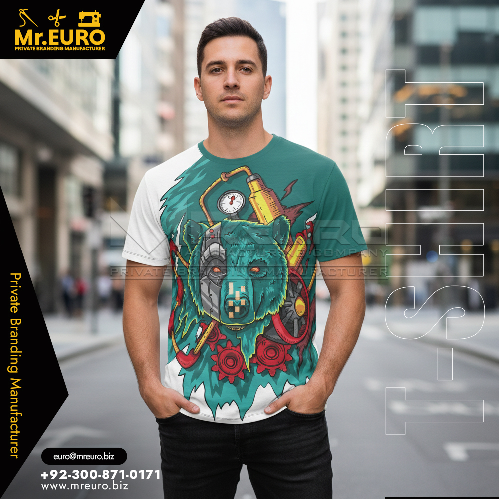 Green Skull Art Sublimation T-Shirt Bold Style