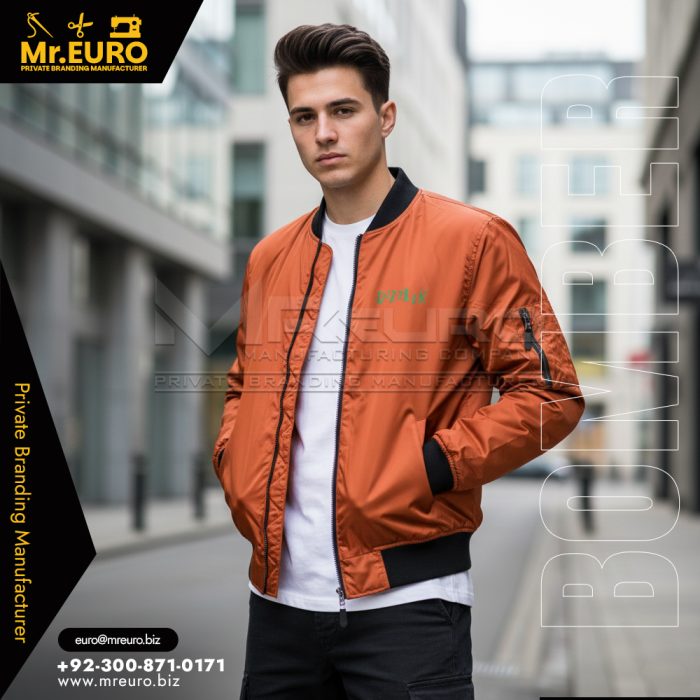 Orange Trendy Casual Bomber Jacket Everyday Style