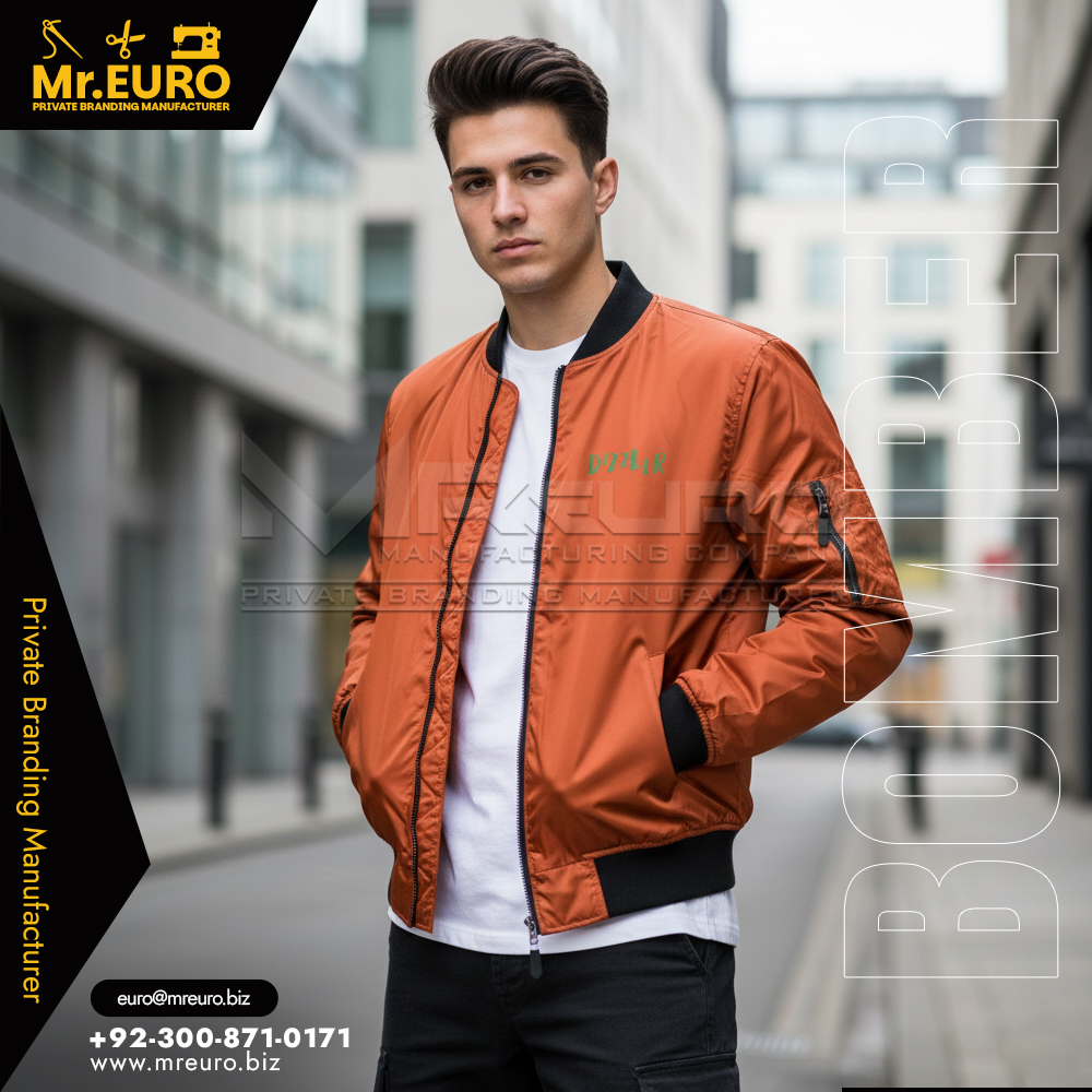 Orange Trendy Casual Bomber Jacket Everyday Style