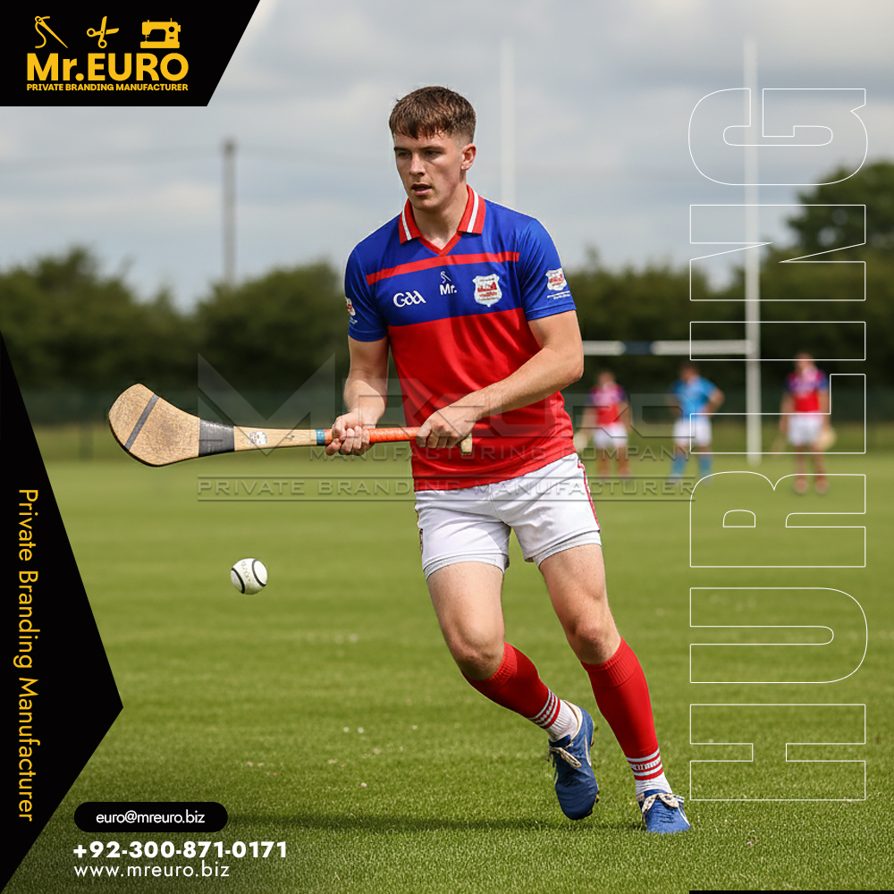 Red Blue Hurling Sublimation Match Uniform