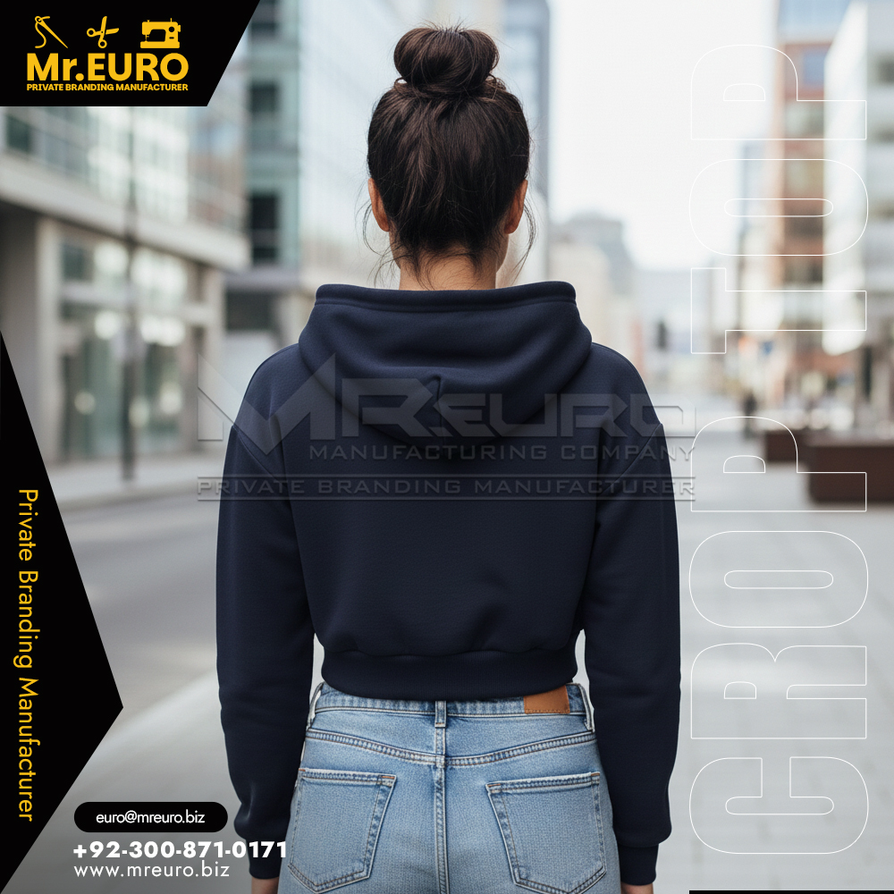 Casual Fashion Crop Top Hoodie for Women's Style - Image 2