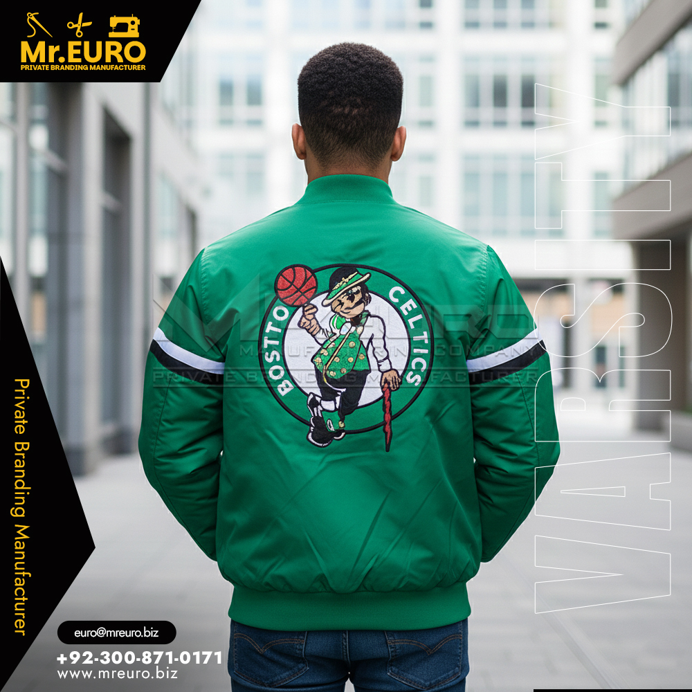 Men's Green Sports Varsity Jacket Active Style - Image 2