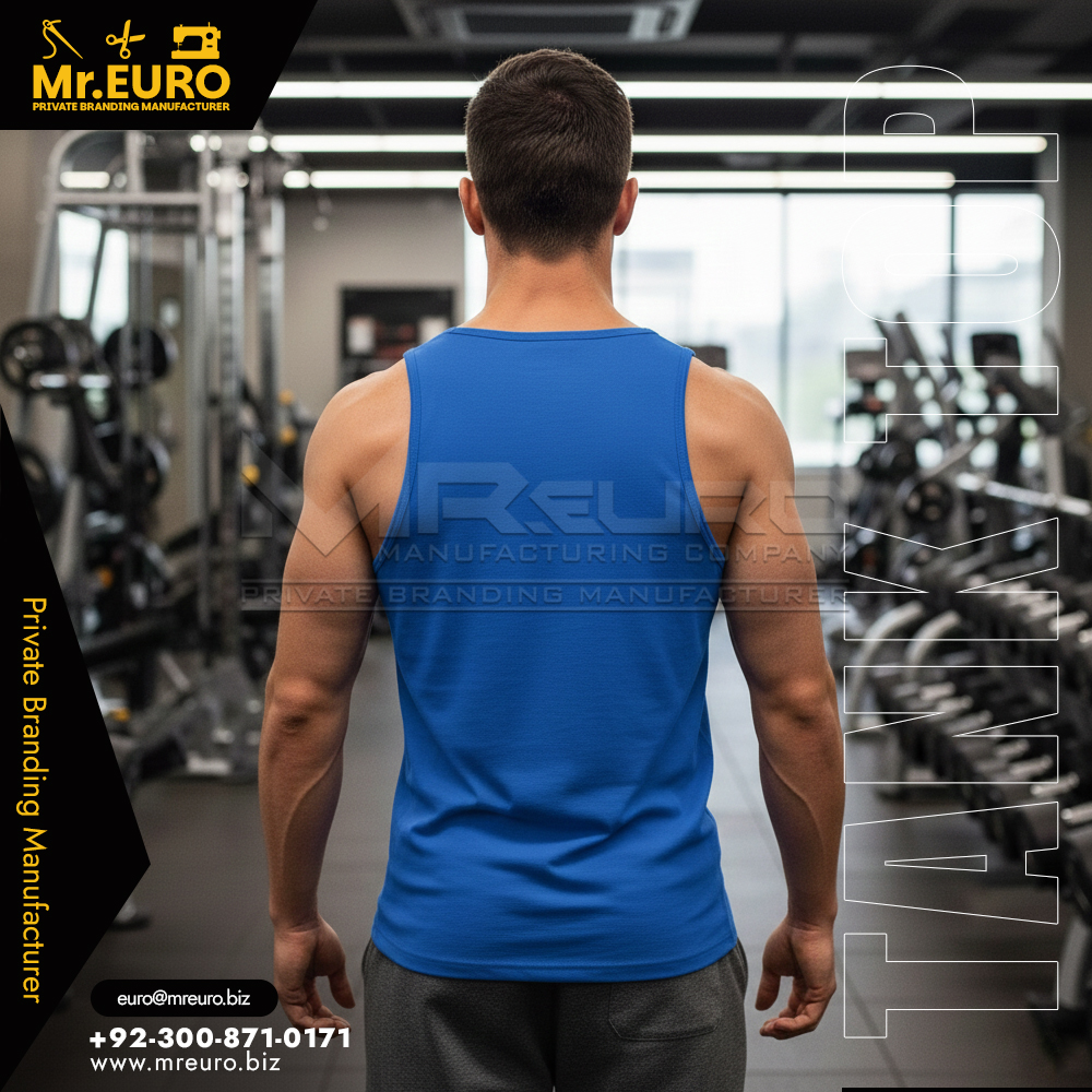 Fitness Blue Graphic Tank Top - Image 2