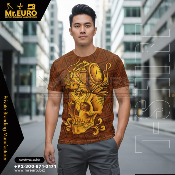 Golden Art Brown Sublimation T-Shirt