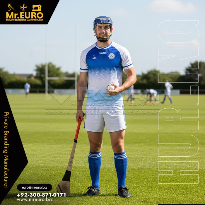 Custom Performance White Blue Hurling Uniform