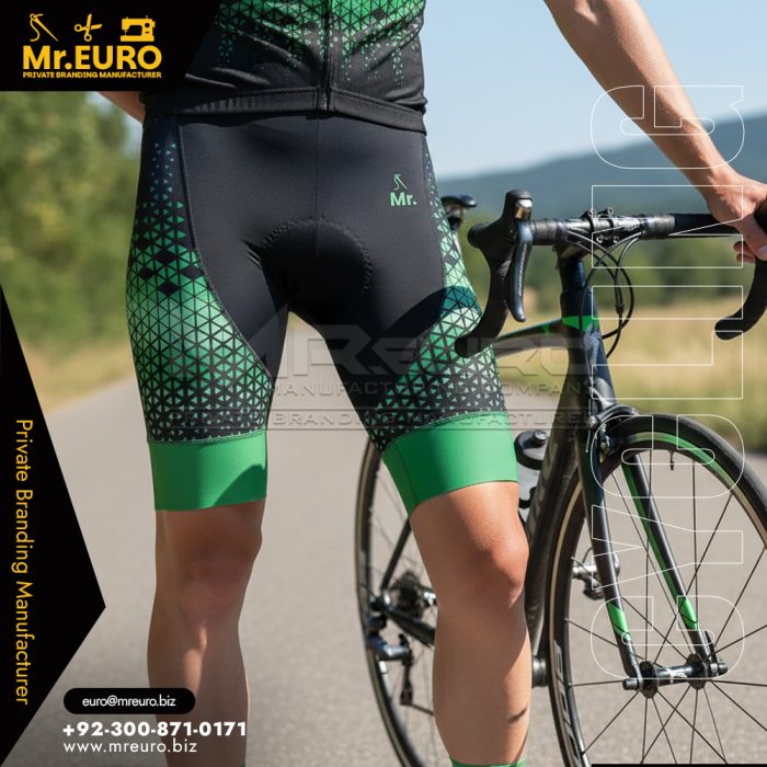 Green Gradient Sublimation Cycling Shorts for Riders
