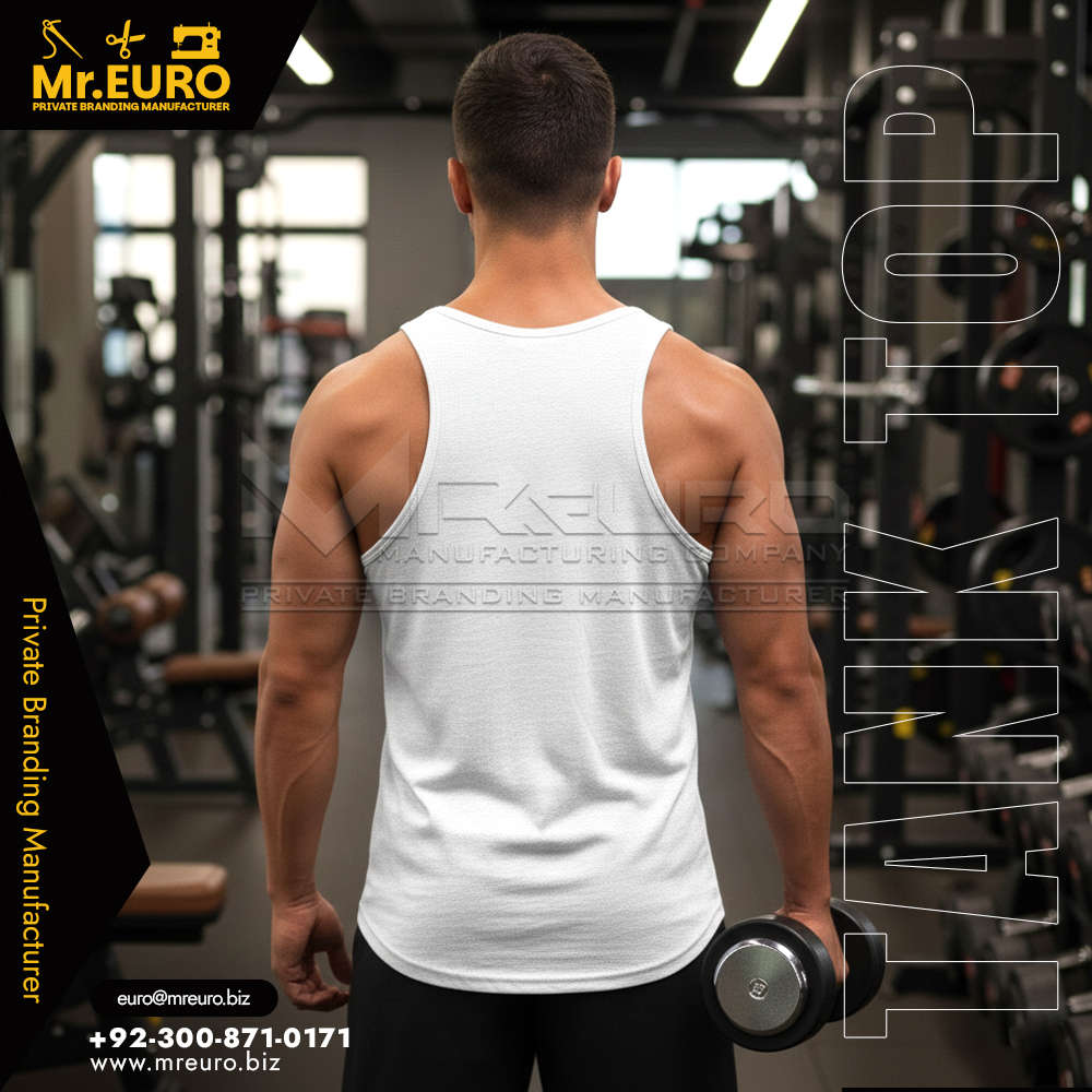 White Workout & Training Gym Tank Top Fitness - Image 2
