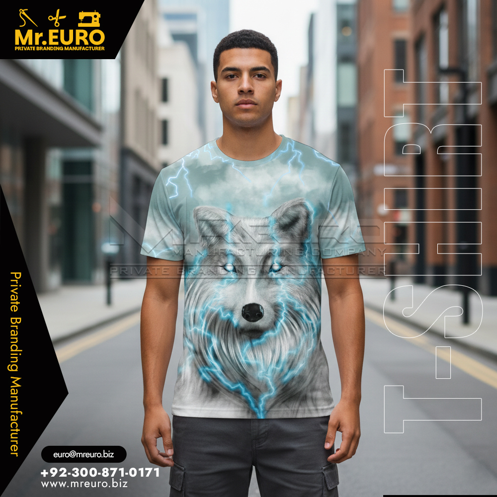Wolf Print Sublimation T-Shirt for Bold Nature Style
