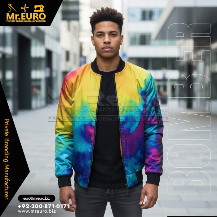 Rainbow Streetwear Style Bomber Jacket