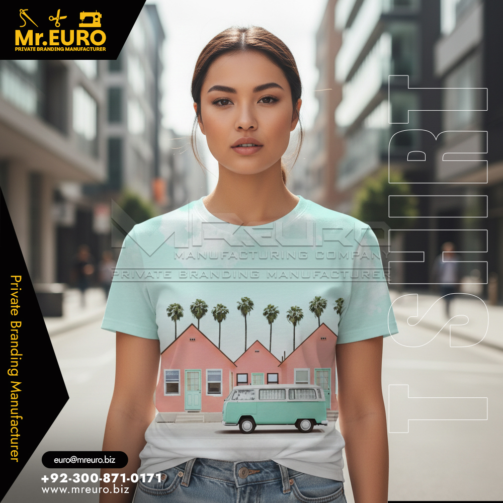 Pastel Print Crew Neck T-Shirt Women's Style