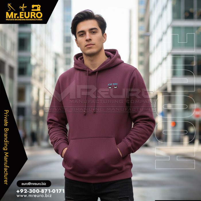 Maroon Pullover Plain Hoodie Winter Essentials