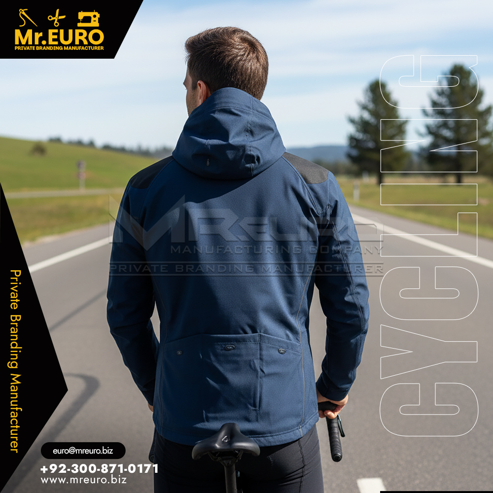 Navy Cycling Softshell Jacket for Cold Weather Rides - Image 2