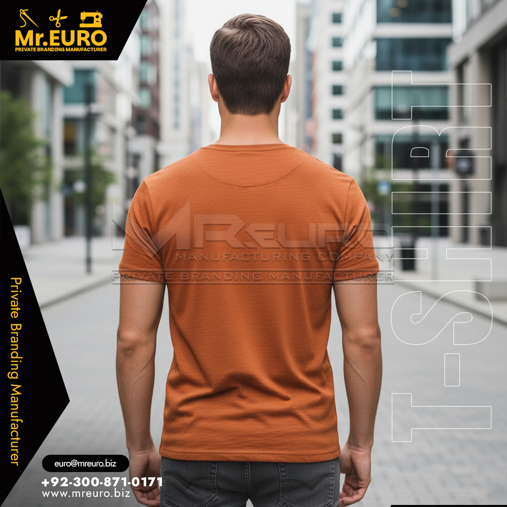 Stylish Casual Brown V Neck T-Shirt - Image 2