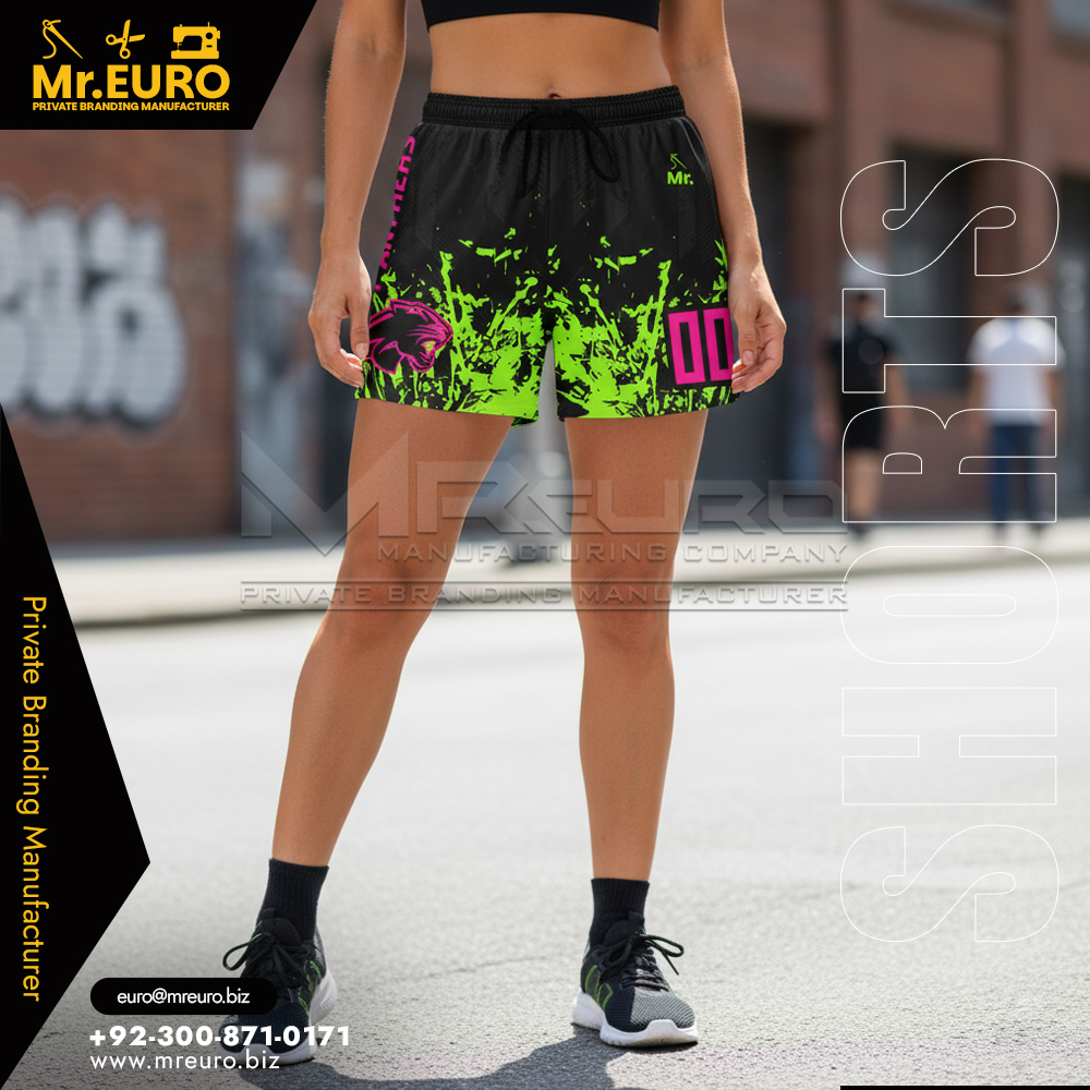 Women Black Graphic Shorts Bold Summer Style