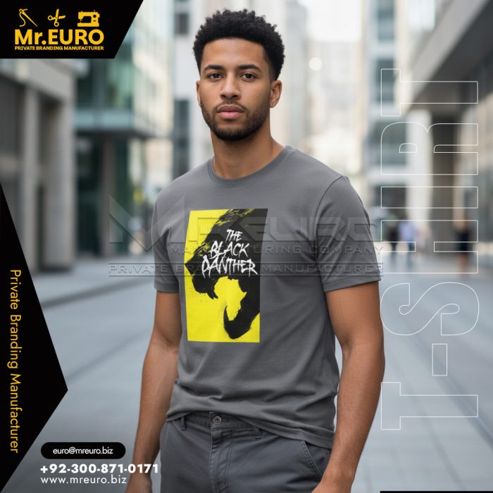 Grey Cotton Minimal Printed T-Shirt Daily Wear