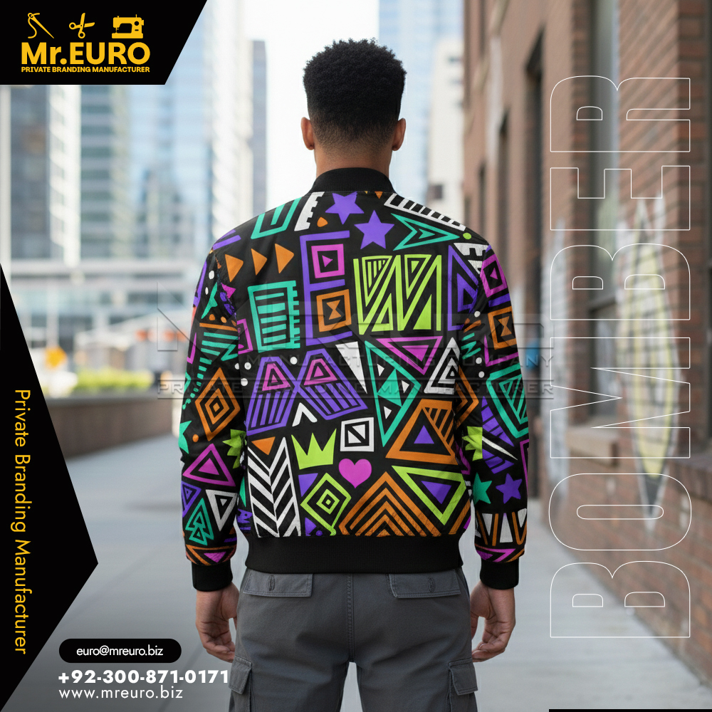 Men Graphic Print Bomber Jacket Street Style - Image 2
