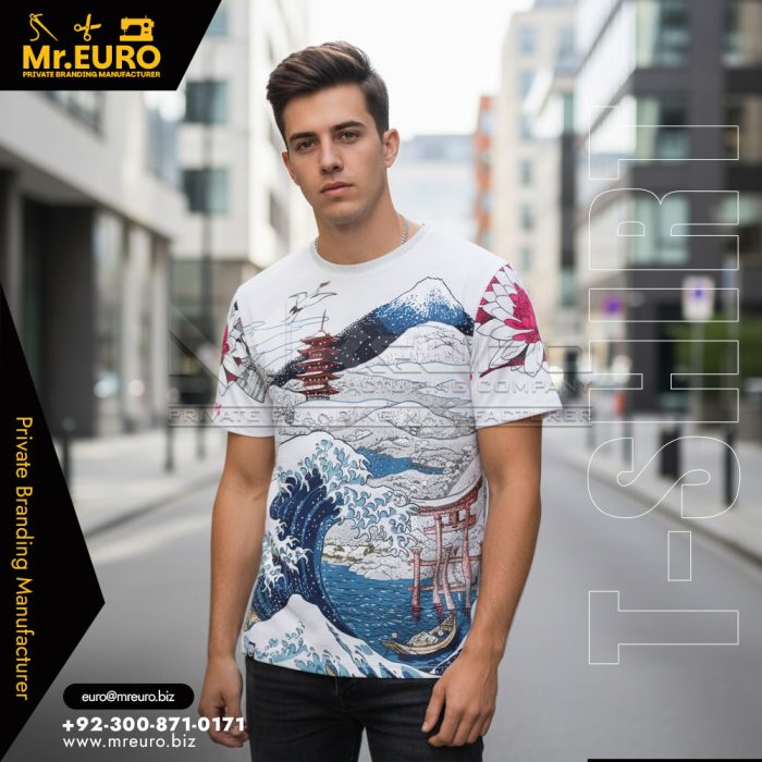 White Graphic Sublimation T-Shirt Clean Style