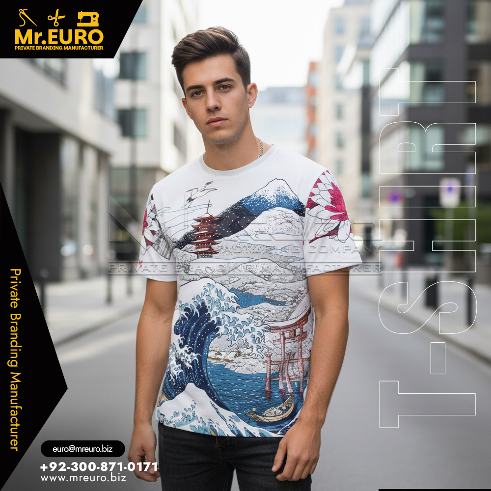 White Graphic Sublimation T-Shirt Clean Style