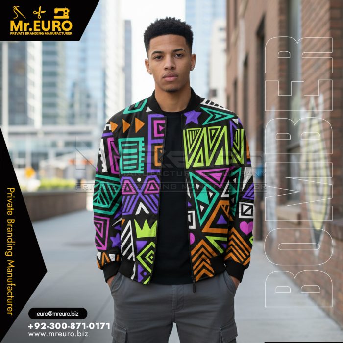 Men Graphic Print Bomber Jacket Street Style