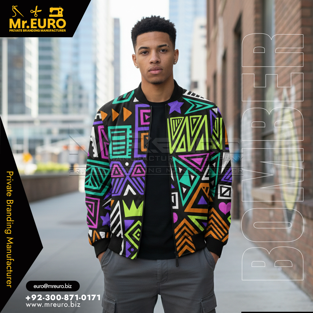 Men Graphic Print Bomber Jacket Street Style