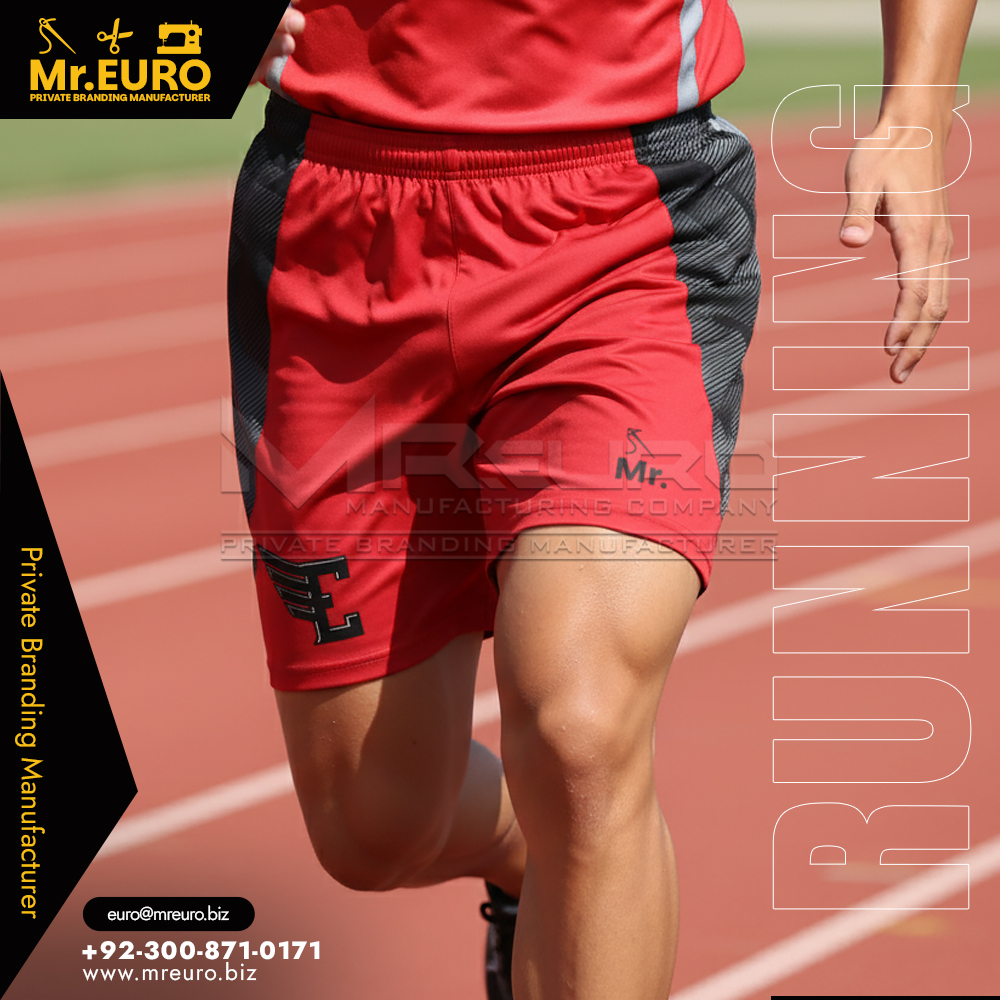 Stretch Fit Red Running Shorts for Daily Training