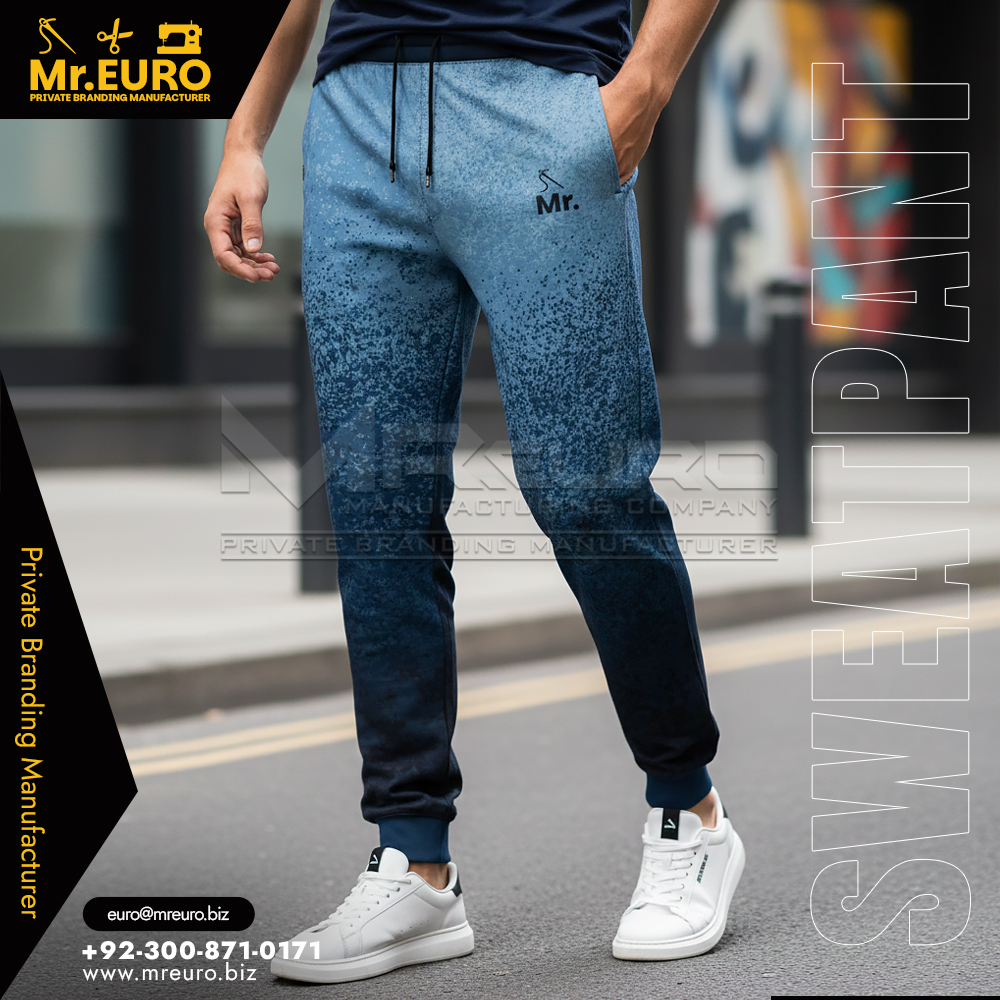 Denim Look Stretch Sweat Pant for Comfort & Style