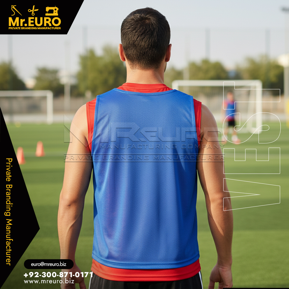 Football Practice Blue Training Vest - Image 2