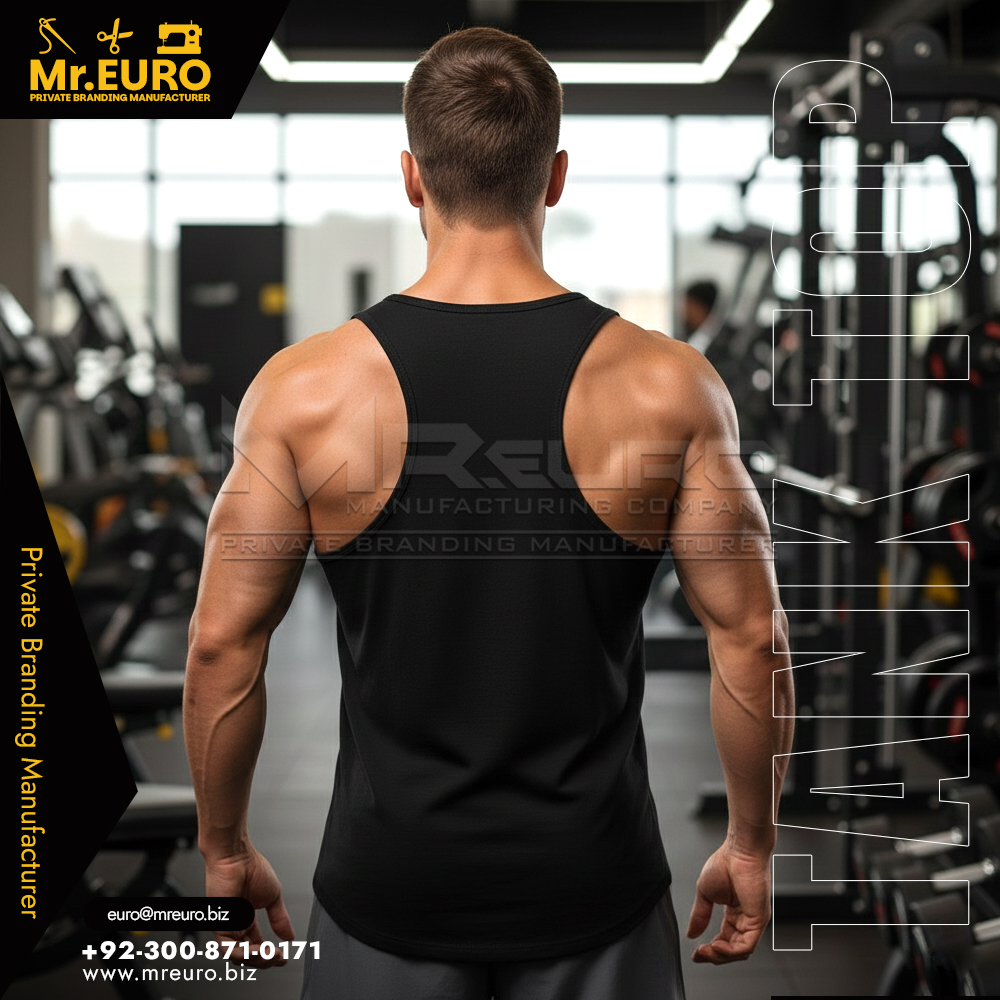 Black Graphic Fitness Tank Top - Image 2