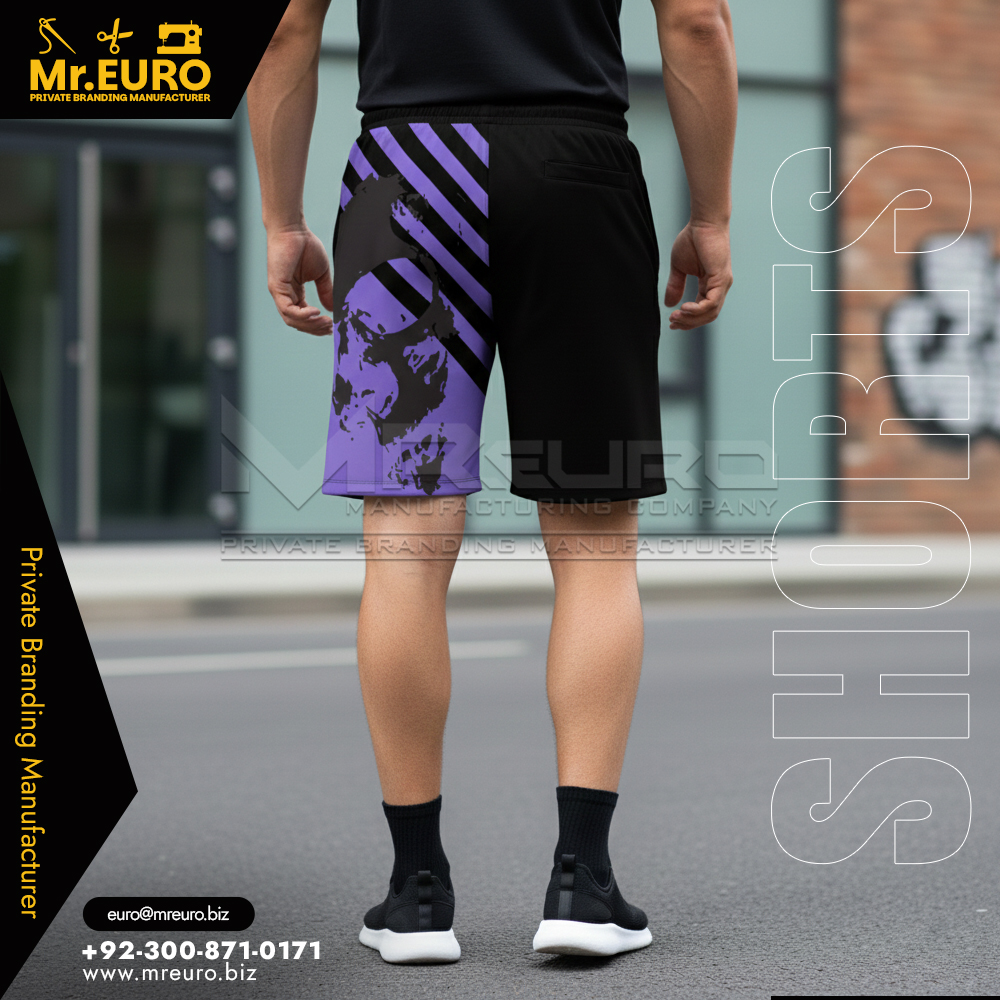 Purple Graphic Sports Shorts Modern Design - Image 2