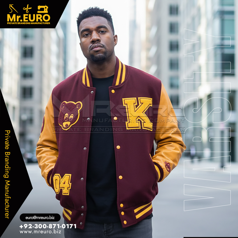 Maroon Varsity Jacket Warm Winter Style