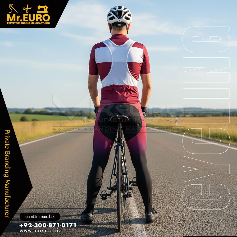Premium Red & White Cycling Bib Tight - Image 2