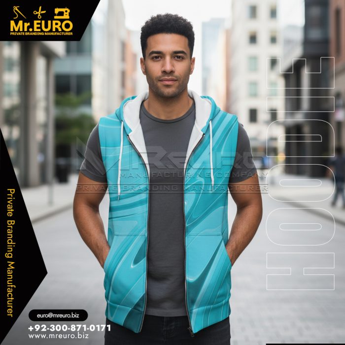 Casual Sleeveless Zip Hoodie for Men's Everyday Wear